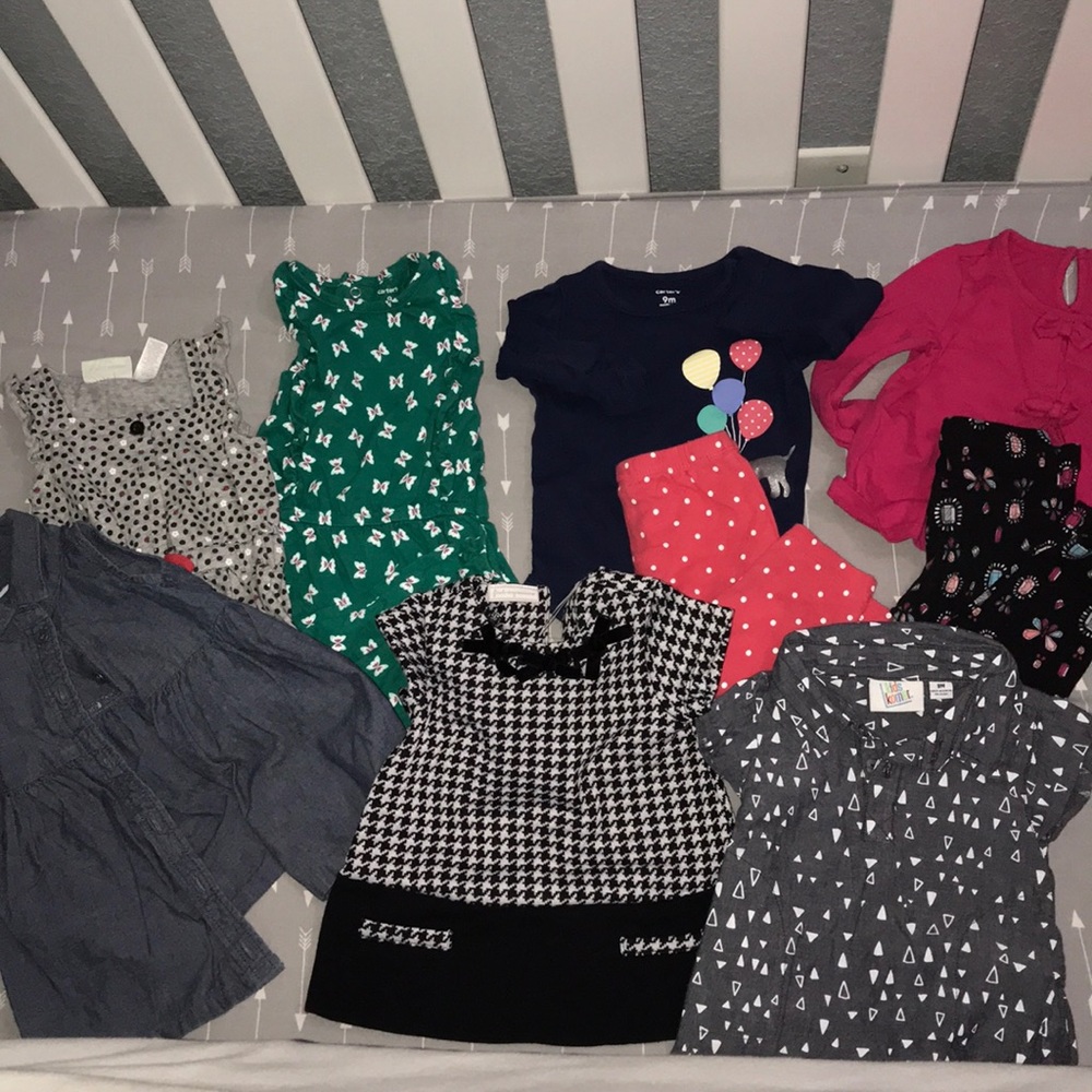 9 item bundle set - baby girl clothes 6-9 months